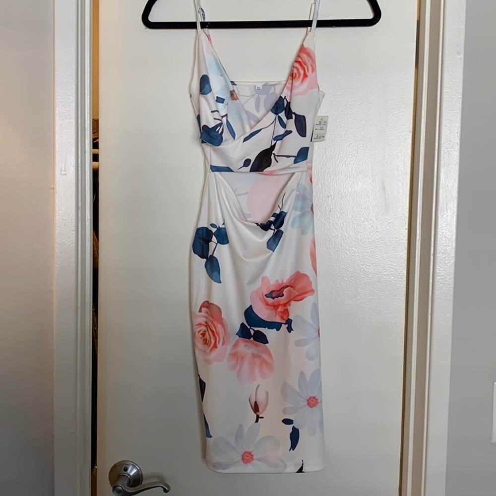 Floral form fitting dress